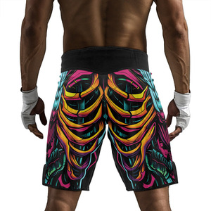 Pantalones Cortos de Kimono para Hombre, Estampado por Sublimación, para Entrenamiento de Artes Marciales Mixtas, Corte Regular, Poliéster, Ajuste Atlético, Pantalones Cortos de MMA Brasileño - Product Image 3