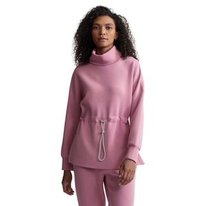 Sudadera de Felpa Francesa para Mujer, Estilo Invernal, Cintura Ajustada, Talla Grande, Color Rosa Sólido, Corte Holgado, 100% Algodón, Bordada, Lavada - Product Image 1