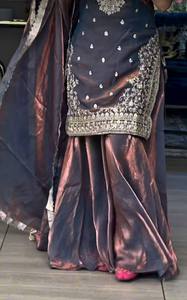 Traje Sharara de Georgette Sintética Bordado para Mujer, Conjunto con Dupatta, Adorno de Lentejuelas, Traje para Bodas y Fiestas Indias y Pakistaníes - Product Image 4