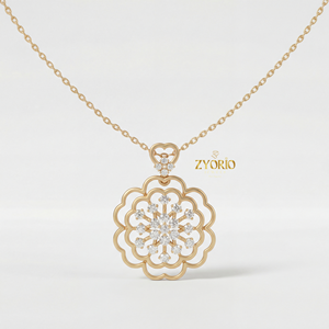 Pendentif en diamant de laboratoire avec chaîne en or 14K/18K, idéal pour les fiançailles et les soirées, au design élégant et durable, luxe moderne pour le quotidien - Product Image 1