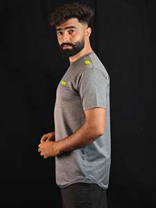 T-shirt à manches courtes pour homme PUFFIN SPORTS OEM personnalisé avec logo néon, coupe classique, tissu jersey à séchage rapide, style décontracté - Product Image 3
