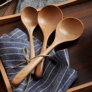 Cuillères à miel en bois faites à la main, forme ronde, design rustique, ustensiles de cuisine en bois naturel pour servir et décorer - Product Image 4