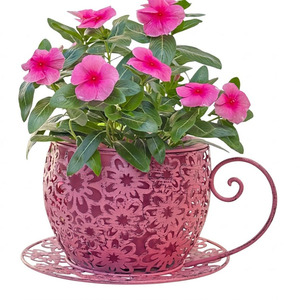 Pot à fleurs vintage en fer, pot à plantes creux en métal, décoration de jardin intérieur - Product Image 1
