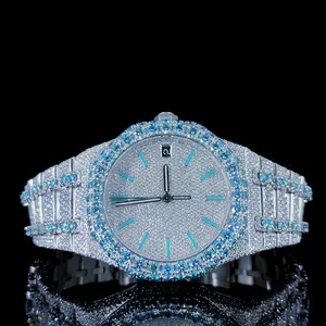 새로운 다가오는 맞춤형 디자인 패스 다이아몬드 테스터 힙합 스타일 남성용 럭셔리 아이스 아웃 수제 시계 도매
