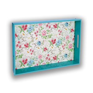 Bandeja de Servir de Madera de Diseño de Primera Calidad, Forma Rectangular, con Adhesivo Florence, Bandeja Decorativa de Madera - Product Image 1