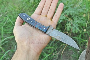 Cuchillo de Caza y Camping de Acero de Damasco Hecho a Mano con Mango de Madera Pukka, Alta Dureza, OEM, Cuchillo de Supervivencia para Exteriores - Product Image 2