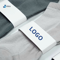 Chaussettes invisibles à triple grip avec logo personnalisé, antidérapantes, avec languette en silicone à l'intérieur, grip blanc fin tricoté, pour un usage quotidien décontracté, Pilates