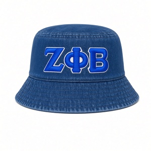 Sombrero de Pescador de Mezclilla Azul Oscuro para Mujer, con Logotipo Bordado ZPhiB, Ala Ancha, Estilo Casual Vintage, para Verano, Protección Solar - Product Image 2
