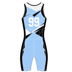 Light Blue Black and White Rowing Champ Suit <b>Mens</b> Sleeveless Competition Uniform Performance Racing Singlet Custom Wholesale - Product Image 3