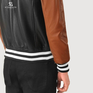 เสื้อแจ็คเก็ตเบสบอลทรงบอมเบอร์แบบ Letterman สำหรับผู้ชาย สไตล์ลำลองเข้ารูป แฟชั่นสตรีท เสื้อแจ็คเก็ตเบสบอลผ้าคอตตอนผสมสำหรับผู้ชาย รุ่น Varsity 2026 - Product Image 6