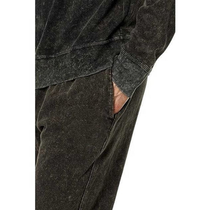 High Quality Custom Logo Fleece Joggers Acid Wash Straight Casual Men's Pants Washed 100% Cotton Quick-Drying Breathable - Product Image 6