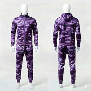 Conjunto Deportivo para Hombre, Color Gris Jaspeado, Chaqueta con Cierre de Cremallera y Pantalones Deportivos, Ropa Deportiva Informal para Entrenamiento - Product Image 3
