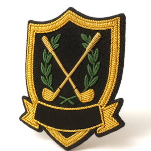 Badges personnalisés brodés à la main en fil d'or de luxe, écologiques et sans nickel, pour blazers, casquettes, uniformes, avec épingle de sûreté pour événements - Product Image 2