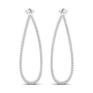 REYES Sparkling 925 Sterling Silver Moissanite Dangle Drop Earrings for Women 14K Whir Gold Plated Anniversary Gift Jewelry - Product Image 2