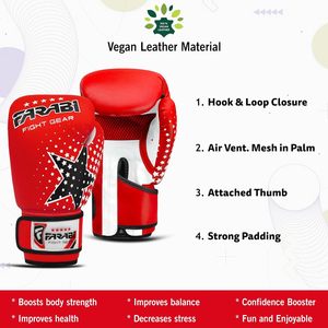 Guantes de Boxeo MMA para Niños de Cuero PU Farabi Personalizados al por Mayor, Logotipo Personalizado, Transpirables, Ligeros, que Absorben la Humedad - Product Image 5