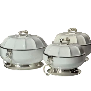 Casserole en acier inoxydable de haute qualité avec revêtement coloré |   Idéal pour servir des repas indiens avec style - Product Image 1