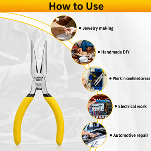 LUMINEX IMPEX LUB=113 <b>Long</b> <b>Nose</b> Stainless Steel Lightweight Smooth Work Jewelry Making Polishing Pliers for Bracelet Making DIY - Product Image 5