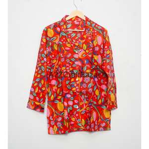 Conjunto de Pijama de 2 Piezas para Mujer, Hecho a Mano, de Lujo, Vintage, Floral, Otoñal, 100% Algodón, Suave y Liso, Top y Pantalones para Dormir - Product Image 4