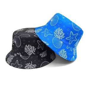 Unisex Bucket <b>Hat</b> Cotton Canvas Sea Pattern Casual Spring Summer Beach <b>Hat</b> 56-58CM - Product Image 4