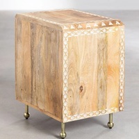 Table de chevet en bois Vandana Arion Lyra avec pieds en métal