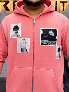 Nouveau design – Sweat à capuche zippé oversize streetwear en polaire avec empiècements, poche avant, manches classiques – Tenue de sport automne - Product Image 5