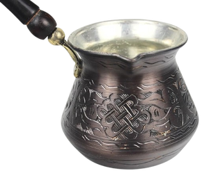 Cafetière turque, grecque, arabe en laiton pour cuisinière, Cezve Ibrik Briki avec poignée en bois - Product Image 2