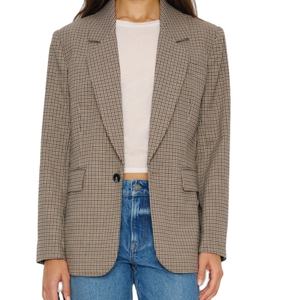Chaqueta Blazer a Cuadros para Mujer, Diseño Personalizado OEM de Alta Calidad, Cuello de Solapa Elegante, Manga Larga, Ropa de Trabajo de Oficina, Traje de Moda - Product Image 1