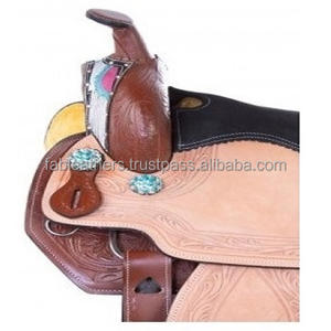 Magnifiquement fabriqué à la main en cuir véritable Western Pleasure Trail Riding Crystal Flying Heart Riding Horse Saddle en gros prix - Product Image 3