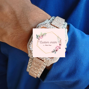 Customized Roman Style Rose Gold Plated Moissanite Diamond <b>Watch</b> Studded <b>Iced</b> <b>Out</b> <b>Watch</b> for Men Wristwatch Luxury Diamond <b>Watch</b> - Product Image 4