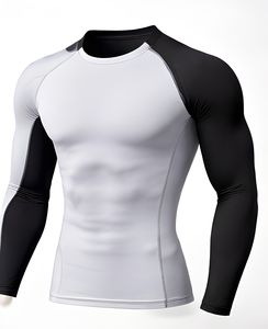 Camiseta de Compresión de Manga Larga para Hombre, Tejido de Punto de Poliéster y Elastano, Alta Elasticidad, Ropa Deportiva para Gimnasio, Fabricante - Product Image 5