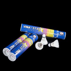 Paquete de 12 Volantes de Bádminton Profesionales Vina-Star, Duraderos, Ecológicos, Estables, de 2 Capas, con Cabeza de Corcho PU y Tubo de Papel - Product Image 2