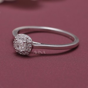 IGI Certified Cushion Cut Diamond Halo Solitaire <b>Ring</b> in 9KT Yellow / Rose & White Gold - Product Image 4