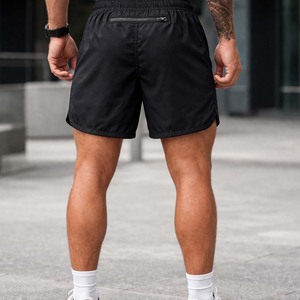กางเกงขาสั้นกีฬาสีดำสำหรับผู้ชาย มีกระเป๋าซิป โลโก้สั่งทำได้ เหมาะสำหรับออกกำลังกาย วิ่ง และเล่นกีฬา - Product Image 4