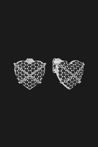 Luxury <b>Black</b> Moissanite Heart <b>Stud</b> <b>Earrings</b> Sterling 925 Silver Pave Love Design Fine Jewelry Gift For Women Men Everyday Wear - Product Image 4