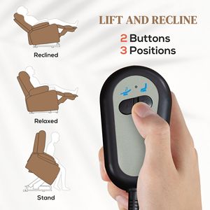 Poltrona Reclinabile Elettrica Marrone con Funzione di Sollevamento, Massaggio Vibrante, Riscaldamento, Tasche Laterali, Montaggio Rapido, Comoda Poltrona Reclinabile - Product Image 4