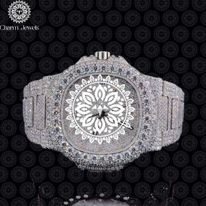 Montre de luxe Charm Jewels en acier inoxydable, incrustée de diamants, mouvement mécanique analogique, cadran de 40 mm, montre de mode pour homme, 10 bars - Product Image 1