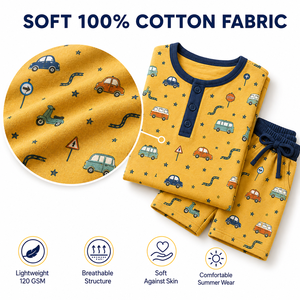 Foxcotton Club Men Printed T-Shirt Shorts Set 100% Cotton Cartoon <b>Animal</b> <b>Pattern</b> Summer Casual Wear Light Blue Full-Body Digital - Product Image 5