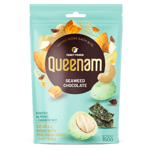 Fabricant et Fournisseur de Snacks Professionnels OEM/ODM : Dragées au Chocolat HALAL, Amandes et Noix de Cajou enrobées de Chocolat aux Algues Marines 150G - Product Image 1