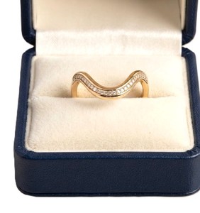Anillo Curvo de Diamantes Brillantes Redondos Cultivados en Laboratorio, Oro Sólido de 10K, 14K, 18K, Anillo de Boda Curvo, Anillo Ondulado Apilable Perfecto para Aniversario - Product Image 6