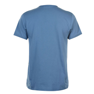 T-shirt Homme Bleu Manches Courtes Coupe Slim Décontracté Col Rond Uni 100% Coton Jersey Tricoté Respirant 180g Poche Avant - Product Image 2