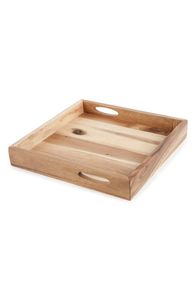 Plateau de service rectangulaire en bois massif naturel, durable, fait main, pour mariage - Product Image 3