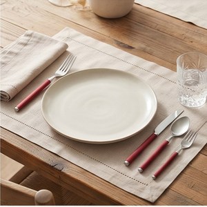 Ensemble de couverts minimalistes en acier inoxydable, couteau, fourchette, cuillère, manche rouge, passe au lave-vaisselle, collection pour mariage et dîner - Product Image 4