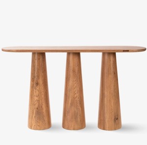 Table console moderne en bois de pin massif pour salon, hôtel, salle à manger, avec pieds arrondis - Product Image 2