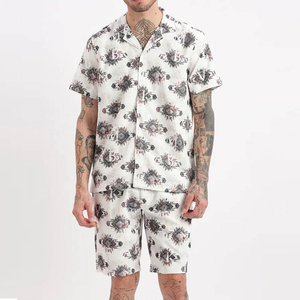 Conjunto de Ropa de Playa para Vacaciones, Camisa y Pantalones Cortos Transpirables, Conjunto de Dos Piezas, Atuendo de Verano a la Moda, Conjunto de Playa de Estilo Tropical al por Mayor - Product Image 4