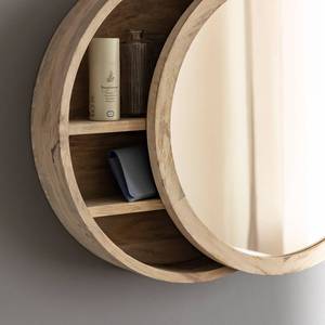 Miroir Hexa Optima avec éclairage et étagères en bois de manguier - Product Image 2