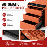 Coffre-fort intelligent pour armoire avec serrure numérique à empreinte digitale et mot de passe, triple tiroir, antivol, pour bijoux, pour usage domestique