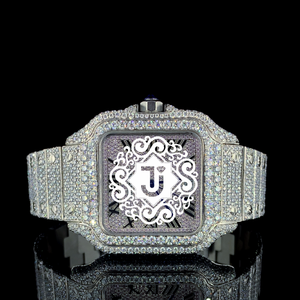 Montre-bracelet de luxe haut de gamme en acier inoxydable entièrement sertie de diamants, mouvement mécanique ETA, idéale pour mariages et tenues décontractées, directement de l'usine. - Product Image 1
