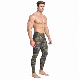 Men Camo Printed Compression Pants Yoga Workout Wear Quick Dry <b>Leggings</b> Men Sportswear <b>Low</b> <b>Waist</b> Tights Camouflage Yoga Pants - Product Image 3
