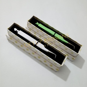 Pince à épiler pour extensions de cils en acier inoxydable, nouvelle, antistatique, antimagnétique, à pointe lisse, avec logo personnalisé, vente en gros - Product Image 3
