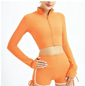 Vente en gros de vêtements de fitness pour la gym Ensembles pour femmes 3 pièces Vestes de yoga Leggings d'entraînement pour femmes - Product Image 6